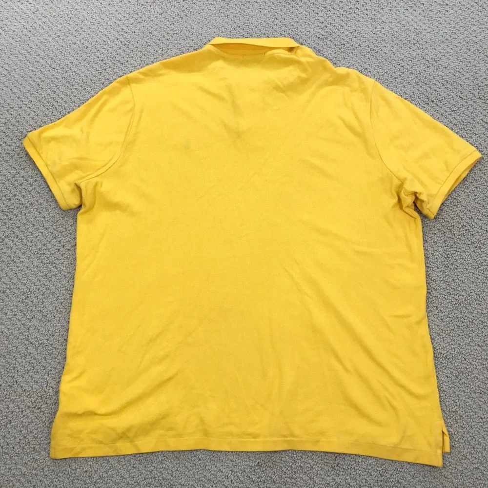 Polo Ralph Lauren Mens XL Classic Fit Yellow Cotton Pique Polo Blue Pony Logo